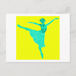 Bonne Année Danseuse de ballet Carte postale d'art