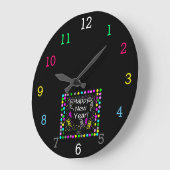 Bonne année de salutations Acrylique Mur Horloge (Angle)