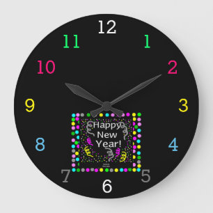 Bonne année de salutations Acrylique Mur Horloge