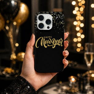 Bonne année élégante noir or