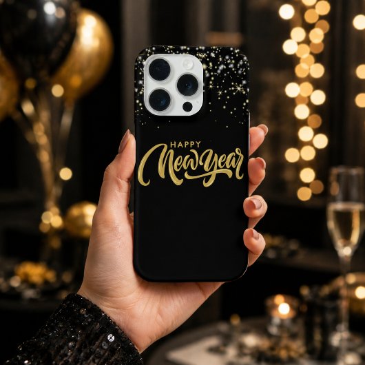 Bonne année élégante noir or