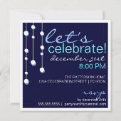 Bonne année Fête de Décoration Moderne Invitation (Dos)