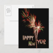 Bonne année Feu de Feu Flares Carte postale (Devant / Derrière)