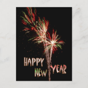Bonne année Feu de Feu Flares Carte postale