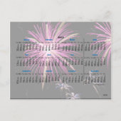 Bonne année Fireworks Purple Calendrier Carte post (Dos)