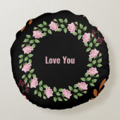 Bonne année Floral Coussin rond (Dos)