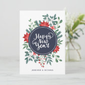 Bonne année Florale | Carte de vacances photo (Debout devant)