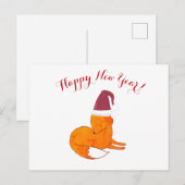 Bonne année Fox carte postale (Devant / Derrière)