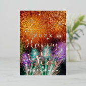 Bonne année Foyer Foil Carte de vacances (Debout devant)