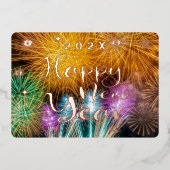 Bonne année Foyer Foil Carte de vacances (Recto)