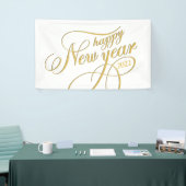 Bonne année Gold & blanc Typographie bannière (Salon professionnel)