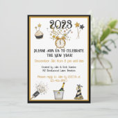 Bonne année Horloge Invitation de fête (Debout devant)