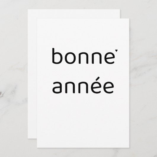 Bonne année - minimalistic typography card feestdagenkaart (Voorkant / Achterkant)