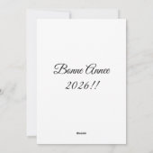 Bonne Annee/New Year's card Feestdagenkaart (Achterkant)