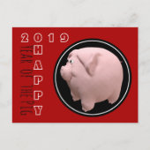 Bonne année PIg 2019 3D Choisir la couleur Carte p (Devant)