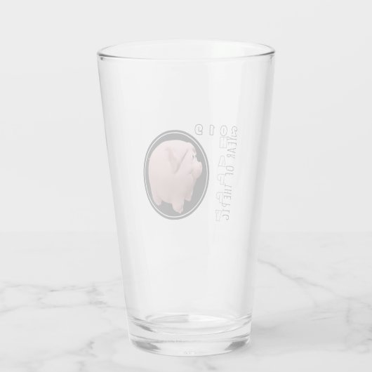 Bonne année PIg 2019 3D verre à boire 1 (Dos)