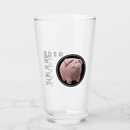 Bonne année PIg 2019 3D verre à boire 2 (Devant)