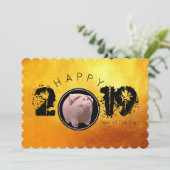 Bonne année PIg 2019 Carte Plat 3D originale (Debout devant)