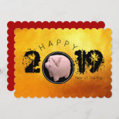 Bonne année PIg 2019 Carte Plat 3D originale 1 (Devant / Derrière)