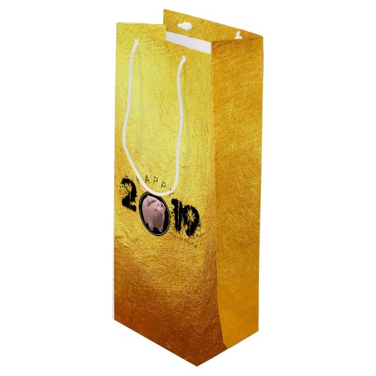 Bonne année PIg 2019 Original 3D Gold Vin G Sac 2 (Devant Angle)