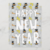 Bonne année Sketchy Invitation (Devant / Derrière)