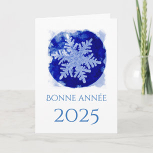 Bonne Annee - sneeuwvlok - 2025 Vakantie Kaart
