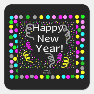 Bonne année Sticker Carré des voeux