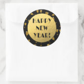 Bonne année ! Stickers Gold Foil et Black Round (Sac)
