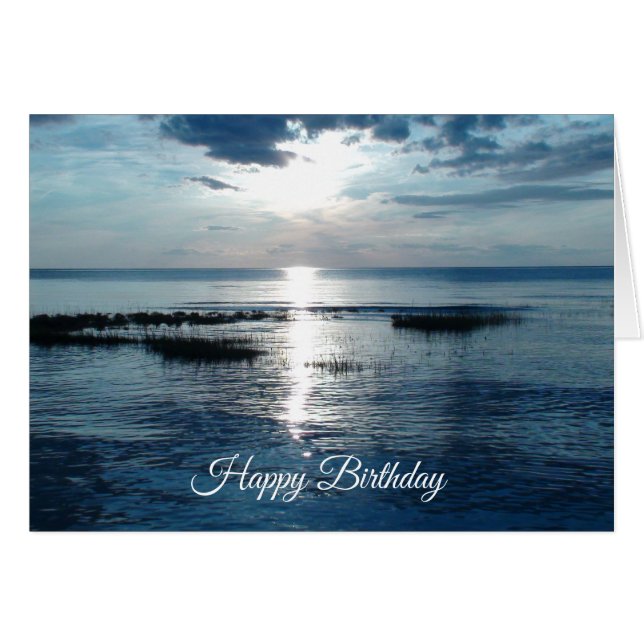 Bonne Anniversaire belle carte de coucher de solei (Devant horizontal)