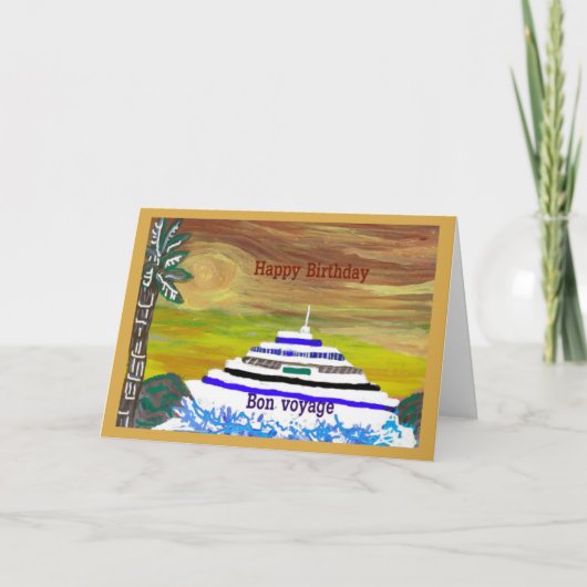Bonne Anniversaire/Bon Voyage Blank Note Carte de  (Devant)