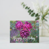 Bonne Anniversaire Bourgogne Rose Iceberg #3 Carte (Debout devant)