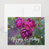 Bonne Anniversaire Bourgogne Rose Iceberg #3 Carte (Devant / Derrière)