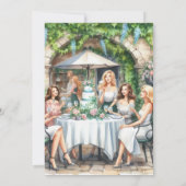 Bonne Anniversaire Déjeuner Chic Dames Invitation (Dos)