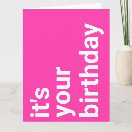 Bonne Anniversaire Hot rose extra grande carte (Devant)