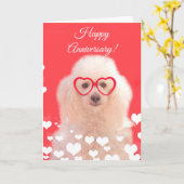 Bonne Anniversaire Poodle carte chien (Fleur jaune)