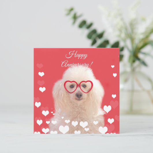 Bonne Anniversaire Poodle chien carte plat (Debout devant)