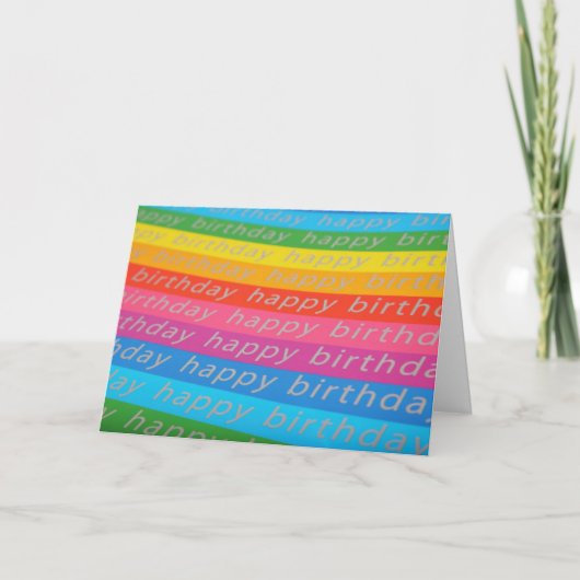Bonne Anniversaire Rainbow Stripes Carte Anniversa (Devant)