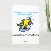 Bonne Anniversaire Stand Up Poisson drôle Carte ro (Dos)