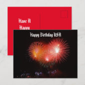 Bonne Anniversaire USA Fireworks Holiday Carte pos (Devant / Derrière)