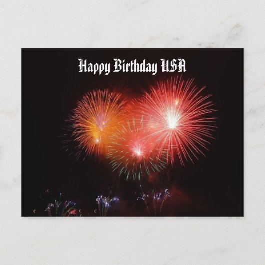 Bonne Anniversaire USA Fireworks Holiday Carte pos (Devant)
