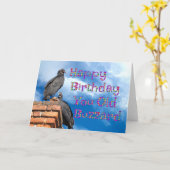 Bonne Anniversaire Vieux Buzzard Carte de voeux (Fleur jaune)