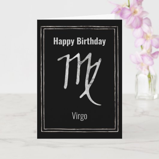 Bonne Anniversaire Virgo zodiac astrologie carte a (Orchidée)