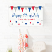 Bonne bannière 4 juillet fête avec drapeaux de cou (En situation)