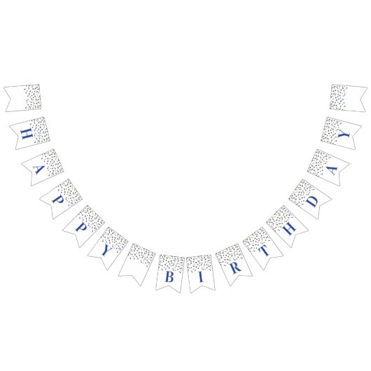 Bonne bannière d'anniversaire Blue Gold Confetti (Tout)