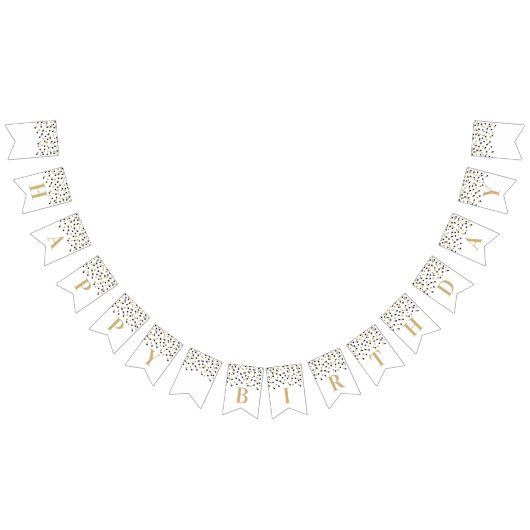 Bonne bannière d'anniversaire Gold Black Confetti (Tout)