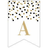 Bonne bannière d'anniversaire Gold Black Confetti (Troisième drapeau)