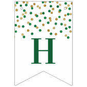 Bonne Bannière d'anniversaire Green Gold Confetti (Deuxième drapeau)