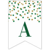 Bonne Bannière d'anniversaire Green Gold Confetti (Troisième drapeau)