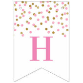 Bonne bannière d'anniversaire Pink Gold Confetti (Deuxième drapeau)