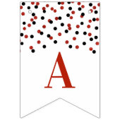 Bonne bannière d'anniversaire Rouge Noir Confetti (Troisième drapeau)
